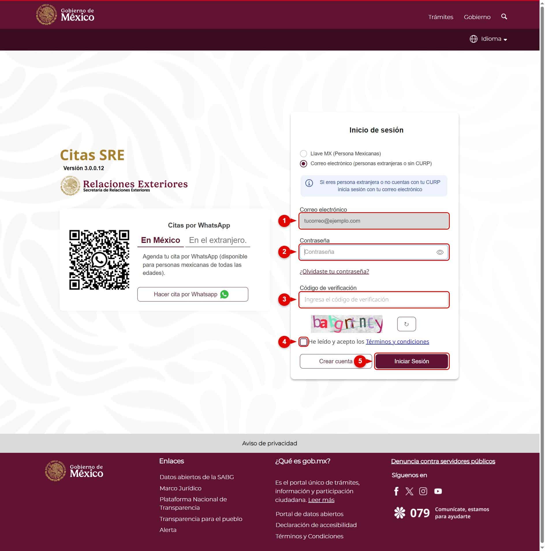 Log in to Citas SRE