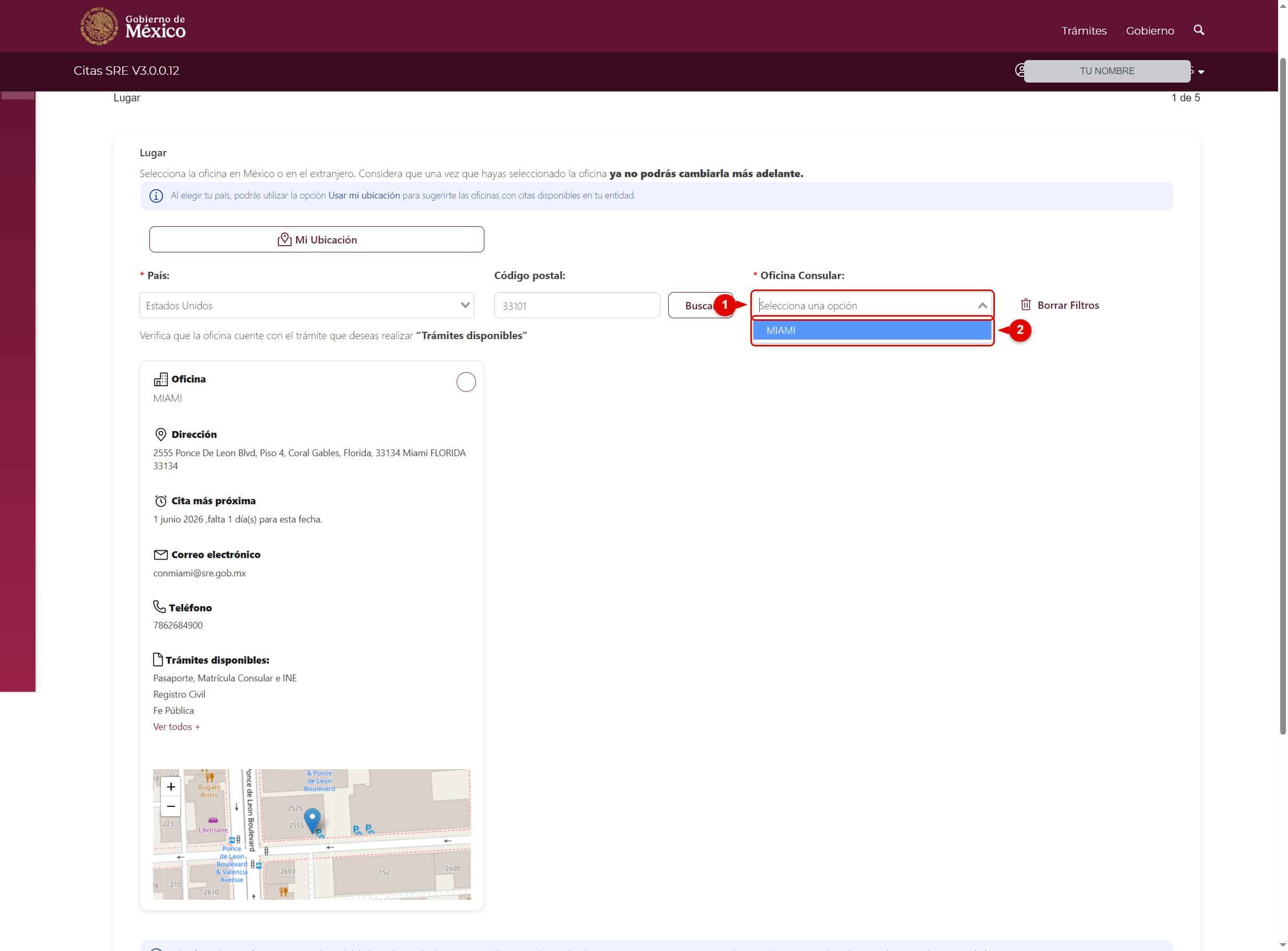Select the Consular Office