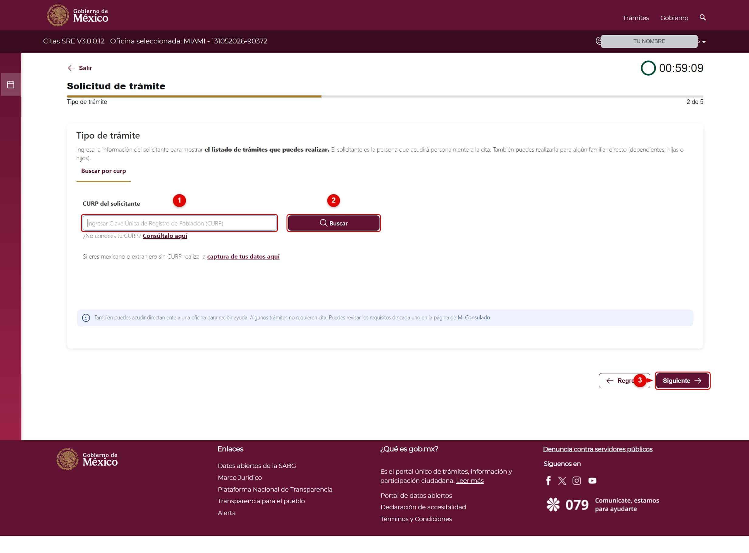 Step 2 - Applicant CURP